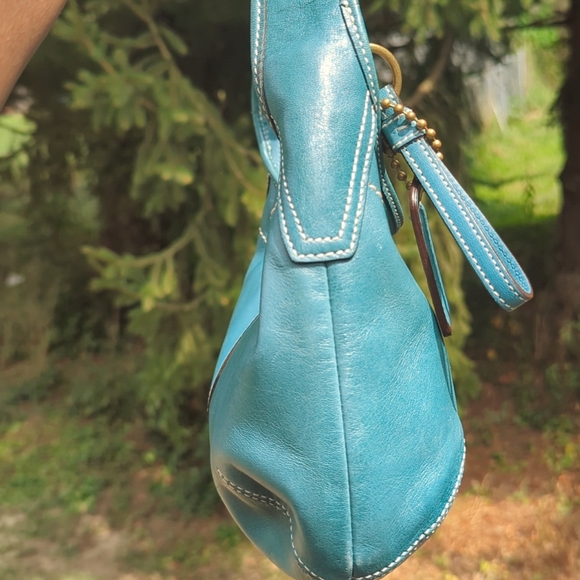Rare Gorgeous Turquoise Vintage Coach Ergo Hobo Y2K 10739 - Picture 7 of 9